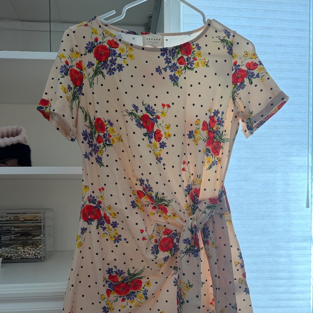 Sezane pippa short dress floral size S